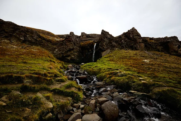 Belles Montagnes Cascades Islande Paysage Cosmique — Photo