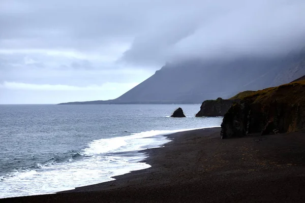 Atlantic coast in Iceland, black beach