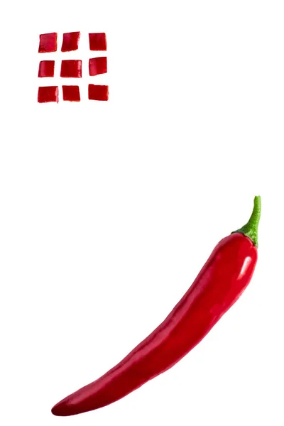 Nahtloses Muster Mit Roter Chilischote Gemüse Abstrakten Hintergrund Lebensmittel Collage — Stockfoto