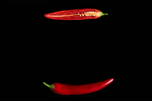 Nahtloses Muster Mit Roter Chilischote Gemüse Abstrakten Hintergrund Lebensmittel Collage — Stockfoto