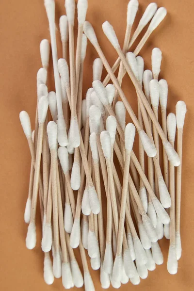 Limpeza Botões Algodão Para Orelhas Bambu Natural Reciclável Sem Plástico — Fotografia de Stock