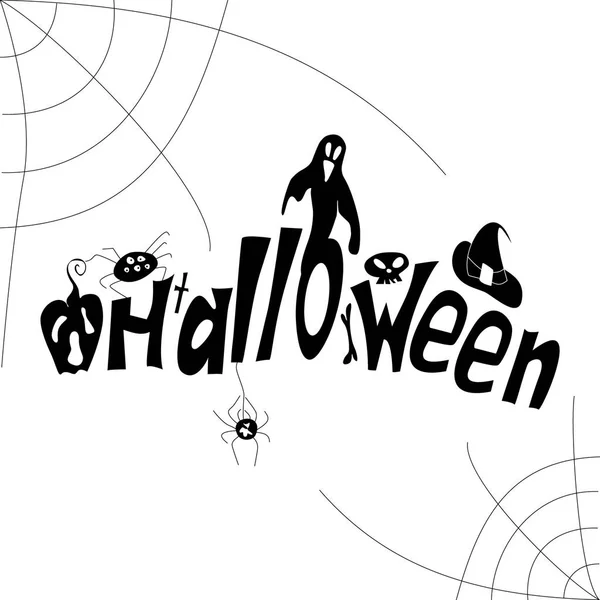 Cartas Halloween Ilustración Vectorial — Vector de stock