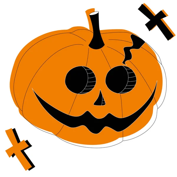 Feliz Halloween Ilustración Vectorial Con Señor Calabaza — Vector de stock