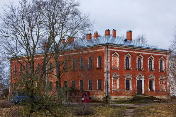 Staraya Ladoga Kutsal Yurt Manastırı Ndaki Evlerden Birinin Dış Cephesi — Stok fotoğraf