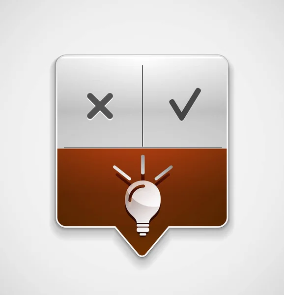 Light bulb, new idea concept web button — Stock Vector