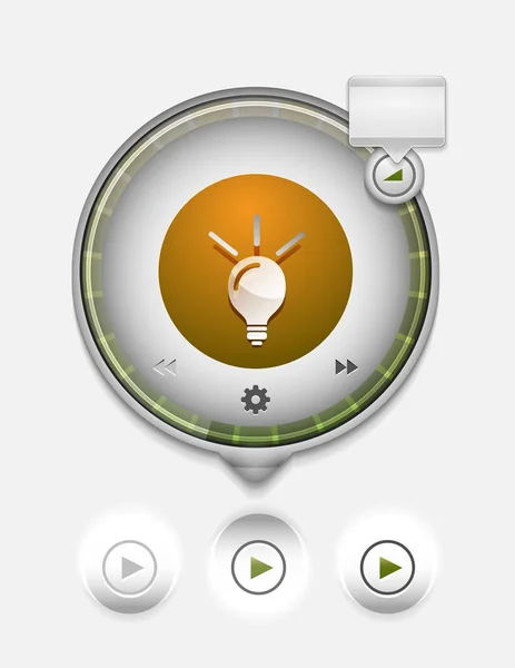 Ampoule, bouton web concept nouvelle idée — Image vectorielle