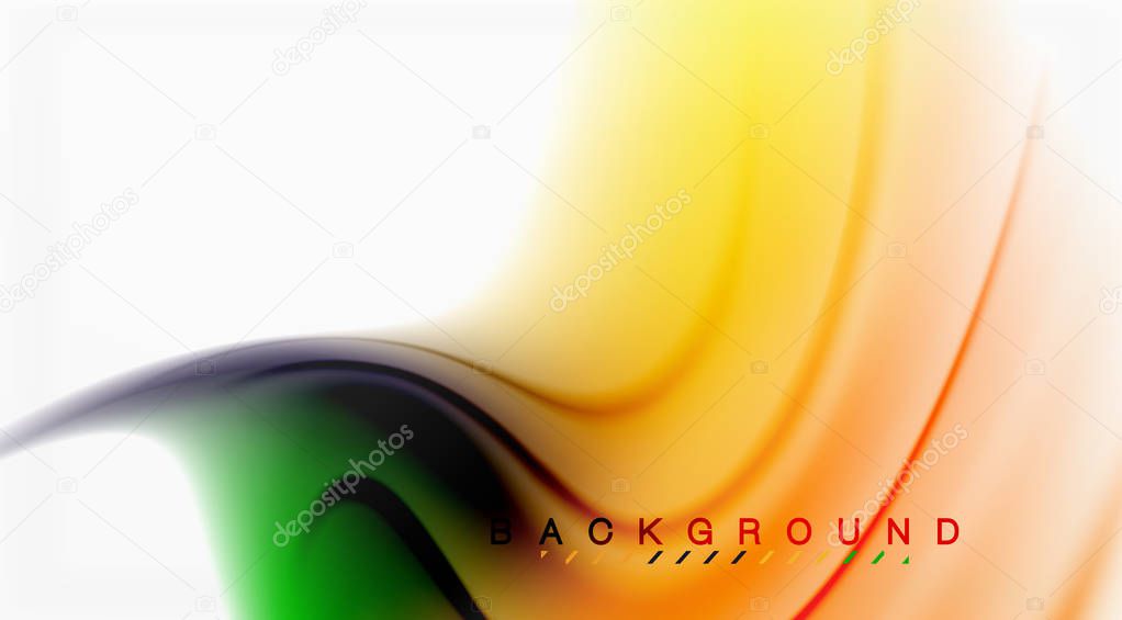 Swirl fluid flowing colors motion effect, holographic abstract background. Vector illustration