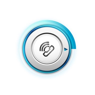 Telefon düğme, çağrı destek fikir, vektör çizim