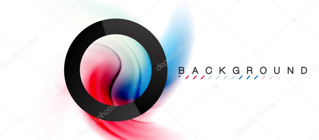 Swirl fluid flowing colors motion effect, holographic abstract background