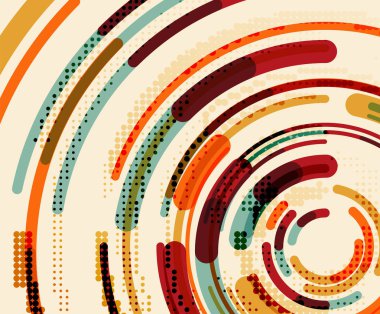 Dairesel çizgiler daireler, geometrik arka plan. Vektör çizim