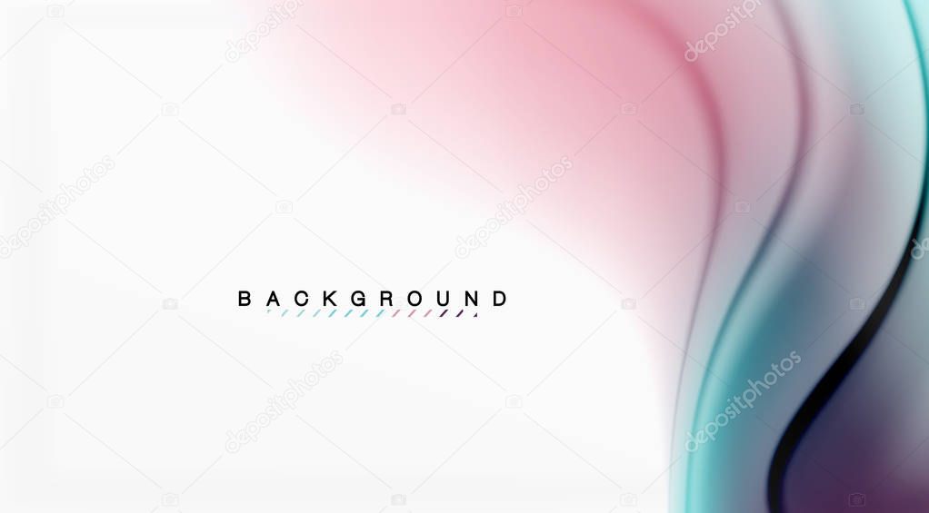 Swirl fluid flowing colors motion effect, holographic abstract background. Vector illustration
