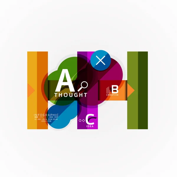 Banderas de infografía de opción geométrica abstracta, un proceso de pasos b c — Vector de stock