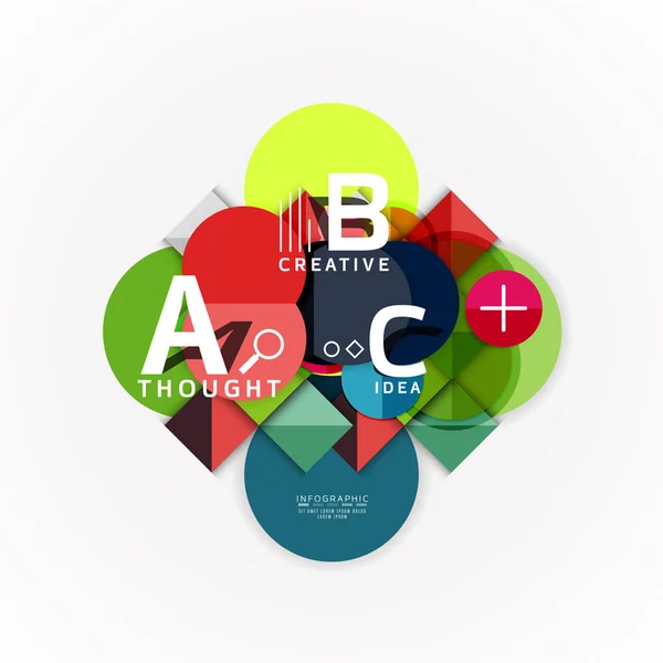 Abstrakta geometriska alternativet infographic banners, en b c steg process — Stock vektor