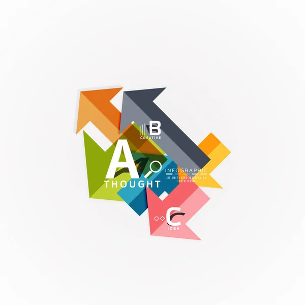 Abstrakte geometrische Option Infografik Banner, ein b c Schritte Prozess — Stockvektor
