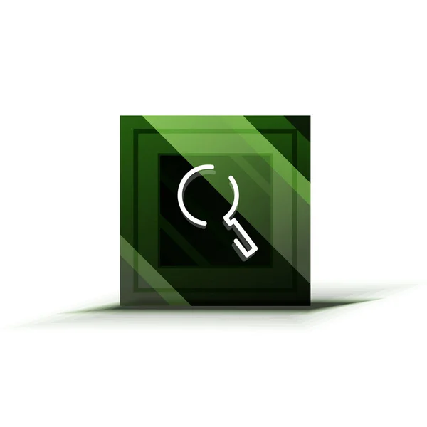 Sök magnifyier web-knappen, förstora ikonen. Modern förstoringsglas skylt, webbdesign eller mobilapp — Stock vektor