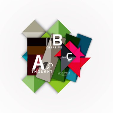 Soyut geometrik seçeneği Infographic afiş, b c adımları işlemi