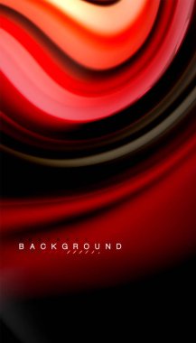 Siyah arkaplanda soyut dalga çizgileri sıvı gökkuşağı stili renk çizgileri