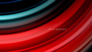 Siyah arkaplanda soyut dalga çizgileri sıvı gökkuşağı stili renk çizgileri