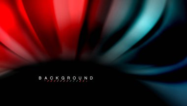 Siyah arkaplanda soyut dalga çizgileri sıvı gökkuşağı stili renk çizgileri