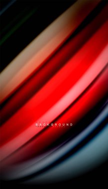 Siyah arkaplanda soyut dalga çizgileri sıvı gökkuşağı stili renk çizgileri