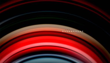 Siyah arkaplanda soyut dalga çizgileri sıvı gökkuşağı stili renk çizgileri