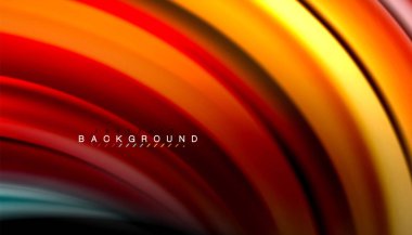 Siyah arkaplanda soyut dalga çizgileri sıvı gökkuşağı stili renk çizgileri