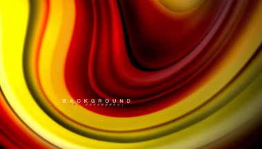 Siyah arkaplanda soyut dalga çizgileri sıvı gökkuşağı stili renk çizgileri