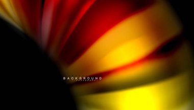 Siyah arkaplanda soyut dalga çizgileri sıvı gökkuşağı stili renk çizgileri