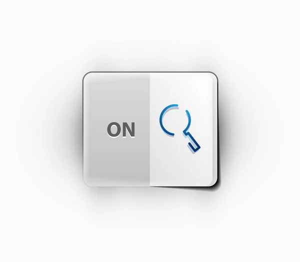 Buscar botón web de lupa, magnificar icono. Signo de lupa moderno, diseño de sitio web o aplicación móvil — Vector de stock