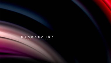 Siyah arkaplanda soyut dalga çizgileri sıvı gökkuşağı stili renk çizgileri