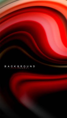 Siyah arkaplanda soyut dalga çizgileri sıvı gökkuşağı stili renk çizgileri