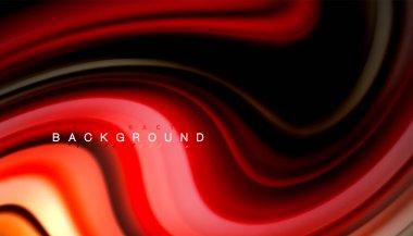 Siyah arkaplanda soyut dalga çizgileri sıvı gökkuşağı stili renk çizgileri