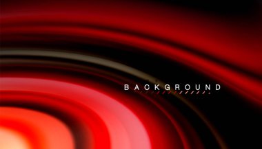 Siyah arkaplanda soyut dalga çizgileri sıvı gökkuşağı stili renk çizgileri