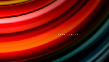 Siyah arkaplanda soyut dalga çizgileri sıvı gökkuşağı stili renk çizgileri