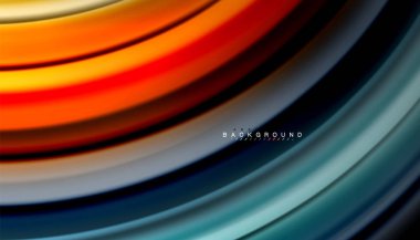 Siyah arkaplanda soyut dalga çizgileri sıvı gökkuşağı stili renk çizgileri