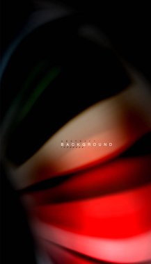 Siyah arkaplanda soyut dalga çizgileri sıvı gökkuşağı stili renk çizgileri