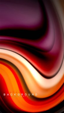 Siyah arkaplanda soyut dalga çizgileri sıvı gökkuşağı stili renk çizgileri