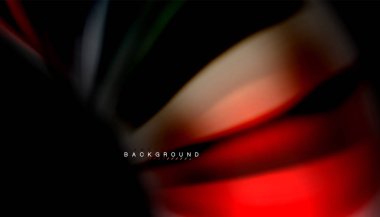 Siyah arkaplanda soyut dalga çizgileri sıvı gökkuşağı stili renk çizgileri