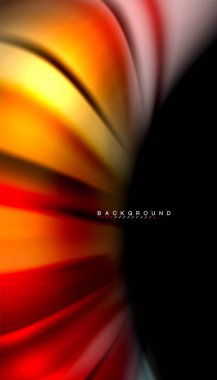 Siyah arkaplanda soyut dalga çizgileri sıvı gökkuşağı stili renk çizgileri