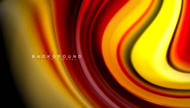 Siyah arkaplanda soyut dalga çizgileri sıvı gökkuşağı stili renk çizgileri