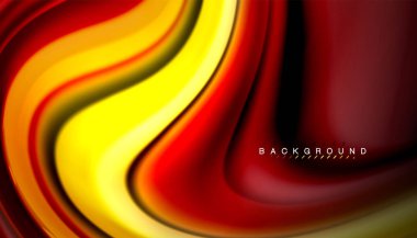 Siyah arkaplanda soyut dalga çizgileri sıvı gökkuşağı stili renk çizgileri