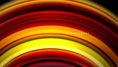 Siyah arkaplanda soyut dalga çizgileri sıvı gökkuşağı stili renk çizgileri