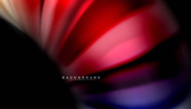 Siyah arkaplanda soyut dalga çizgileri sıvı gökkuşağı stili renk çizgileri