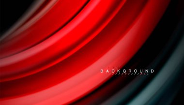 Siyah arkaplanda soyut dalga çizgileri sıvı gökkuşağı stili renk çizgileri