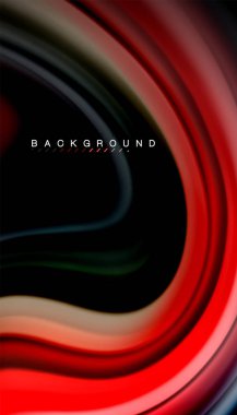 Siyah arkaplanda soyut dalga çizgileri sıvı gökkuşağı stili renk çizgileri