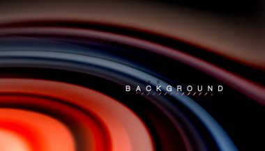 Siyah arkaplanda soyut dalga çizgileri sıvı gökkuşağı stili renk çizgileri