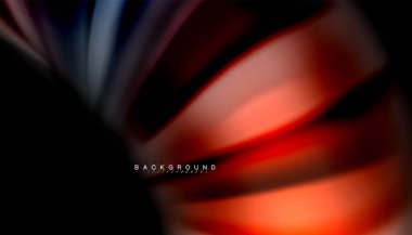 Siyah arkaplanda soyut dalga çizgileri sıvı gökkuşağı stili renk çizgileri