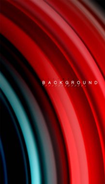 Siyah arkaplanda soyut dalga çizgileri sıvı gökkuşağı stili renk çizgileri