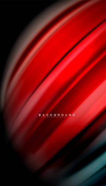 Siyah arkaplanda soyut dalga çizgileri sıvı gökkuşağı stili renk çizgileri