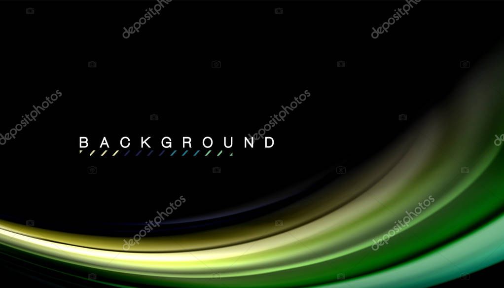Abstract wave lines fluid rainbow style color stripes on black background. Vector artistic illustration for presentation, app wallpaper, banner or poster